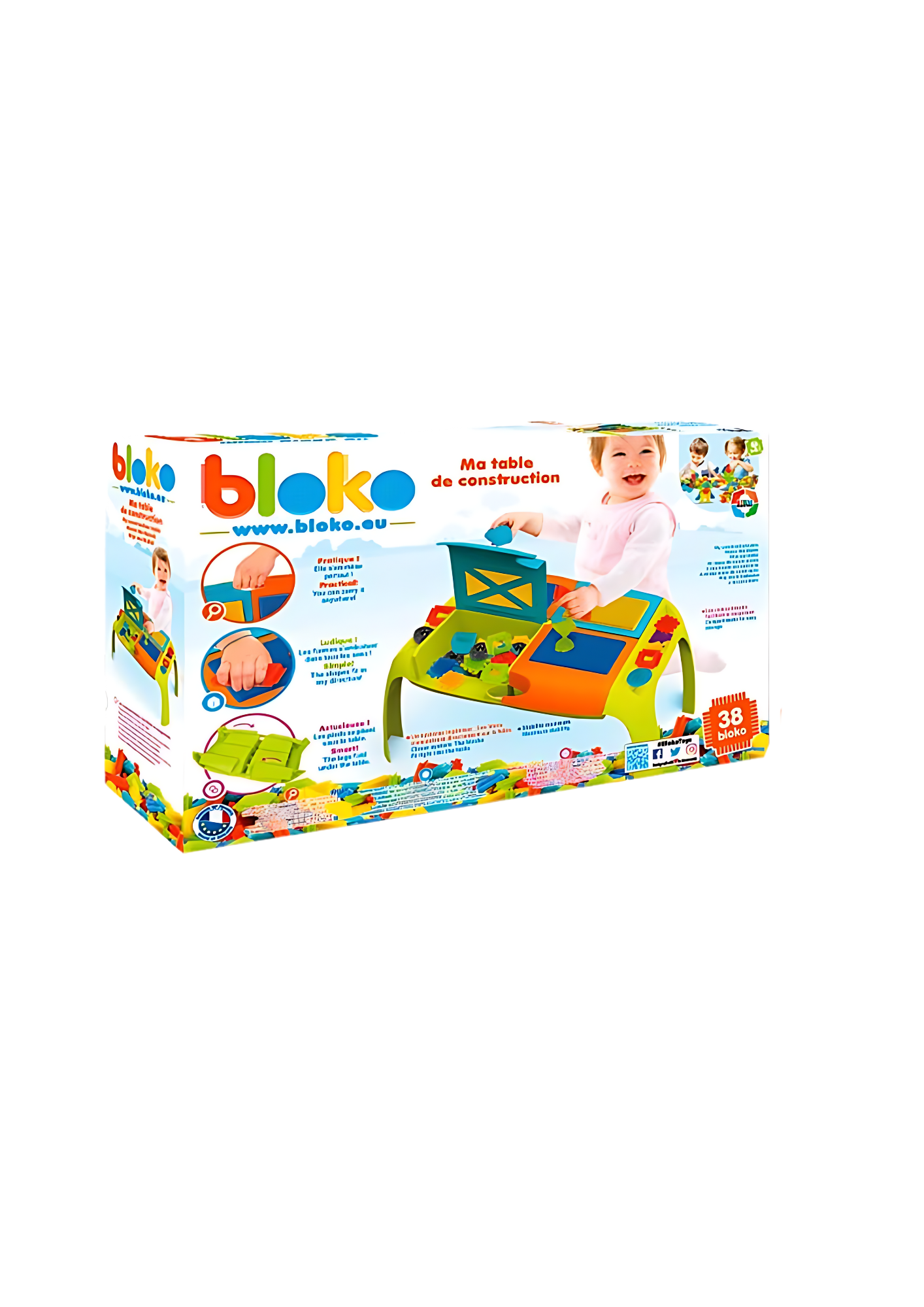 Table Activité Construction – 37 pcs Bloko